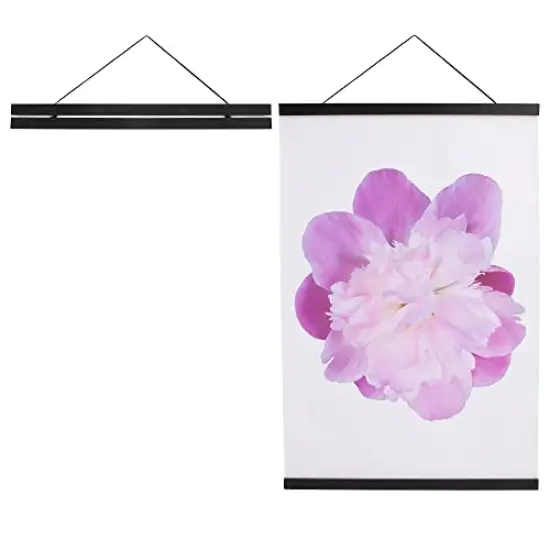 Aynoo Magnetic Poster Hanger Frame 12x18 12x16 12x24 Poster Frame 12 Inch 1Pack Wide Magnetic Poster Hanger Frame Wooden Frame Hanger for Photo Pictures Canvas Posters Maps {3}