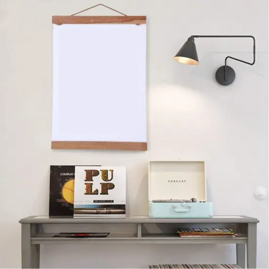 8" Magnetic Poster Frame, Wooden Photo Frame, Picture Artwork Canvas Hanger, for Home Decoration Wall, Upgraded Version Magnetic Teak Wood (Size:21cm/8.27inch) {4}