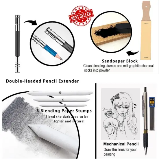 50 Pcs Professional Drawing Artist Pencils {3}