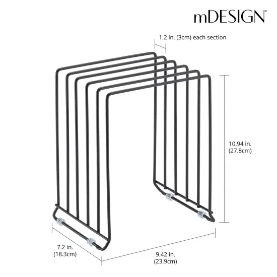 mDesign X-Large Steel Storage Tray Organizer Rack for Kitchen Cabinet {3}
