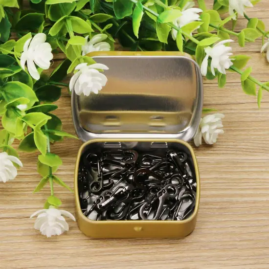 4 Pieces Metal Hinged Tin Box Rectangular Empty Small Hinged Tins Containers Storage Case for Pills Candies and Bead Earring Necklace Bracelet Jewelry Craft, Golden {3}