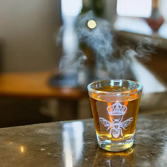 2oz Queen Bee Shotglass LASER {4}