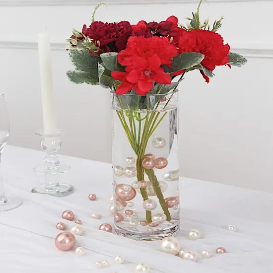 200 Faux PEARL BEADS Assorted Vase Fillers Off white gold {3}