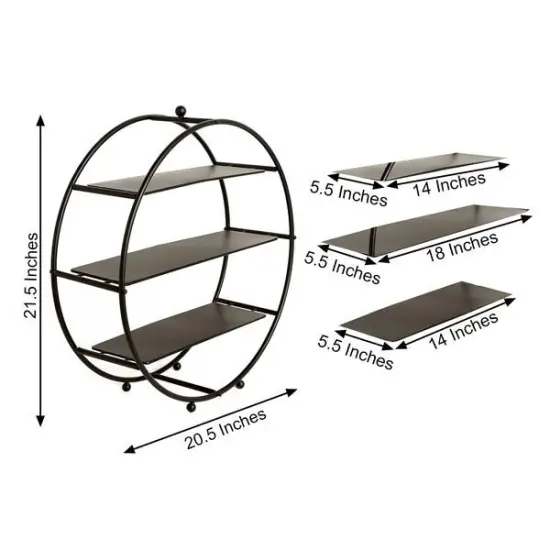 21-Inch 3 Tier Metal Wheel Dessert Display Stand Black {7}