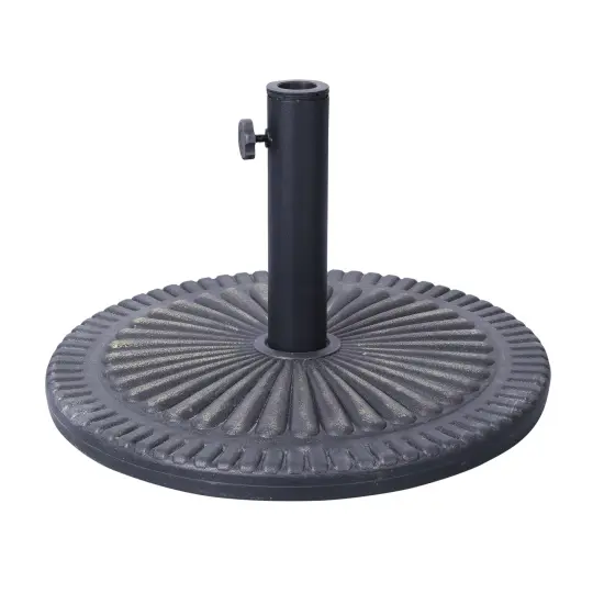 Emma and Oliver Keegan 19.25" Diameter Universal Sunburst Pattern Cement Patio Umbrella Base with Weatherproof Plastic Polymer Coating Bronze {2}