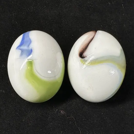 2 BOULDERS 35mm GLORY Glass Marbles {5}
