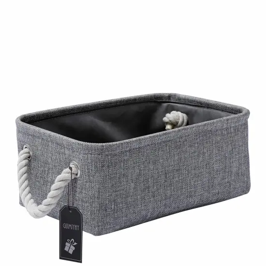 Storage Basket for Organizing, Collapsible Fabric Basket for Shelves, Closets, Laundry, Nursery, Decorative Basket for Gifts Empty (Grey) {2}