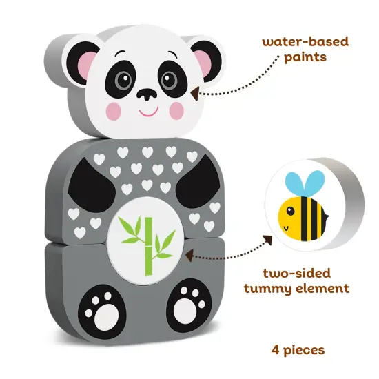 Kids Hits: Wooden Toy - Unleash Creativity with the Cute Panda Build-and-Match Game! {4}