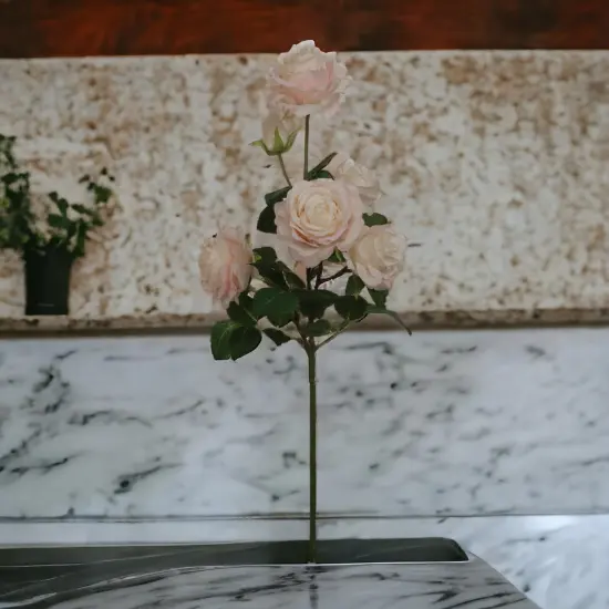 Cream & Pink Rose Spray: Set of 12, 27-Inch, Silk Roses by Floral Home&reg; {2}