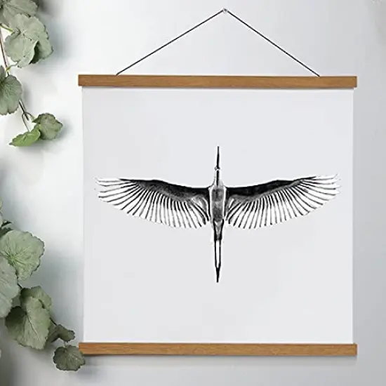 SweeHome Poster Hanger, 18 Inch Magnetic Poster Frame Hanger, 10x18 12x18 18x24 Poster Hanger for Pictures, Photos, Maps, Canvas Artwork and Scrolls (Natural, 18") {5}