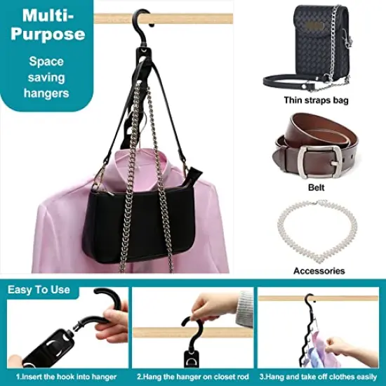 Closet Organizers and Storage,Upgraded Organization and Storage Clothes Hanger,8 Pack College Dorm Room Essentials,Sturdy Closet Organizer Home Essentials Space Saving Hangers for Thick Clothe {3}