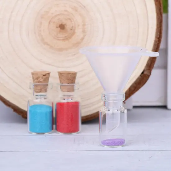 100 Pieces 1ml Small Mini Glass Bottles Jars with Cork Stoppers Tiny Vials for DIY Art Crafts Wedding Favors {4}