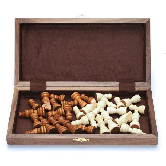 WE Games Folding Wood Travel Chess Set - 11.5 in. Board, 2.6 in. King {5}