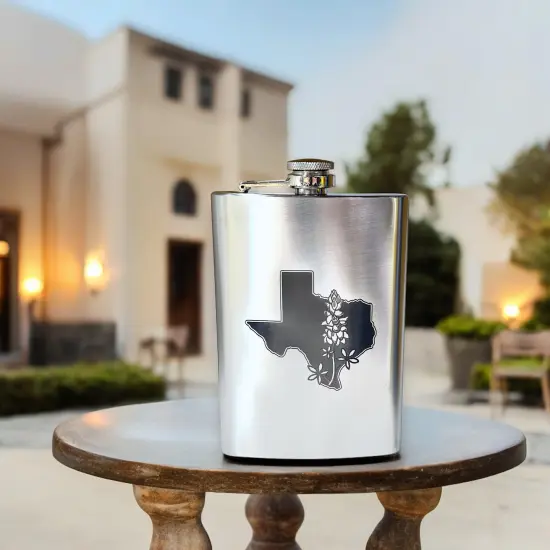 8oz Bluebonnet - Texas Stainless Steel Flask {6}