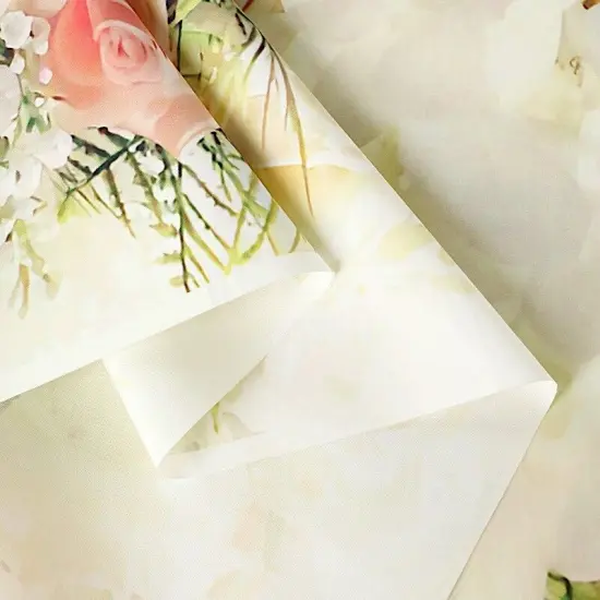 8 ft Vinyl Photo Background White Roses Backdrop {4}