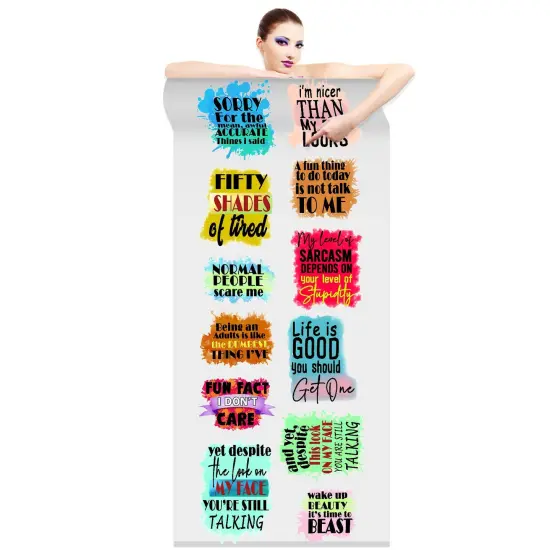 Funny Sassy Quotes Direct-to-Film Transfer Gang Sheets - 22x60 {2}