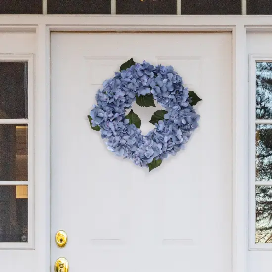 18" Blue Artificial Hydrangea Wreaths - 2-Pack, Silk Flowers with Grapevine Rings - Perfect for Doors, Walls - Elegant Year-Round Decor, Floral Home by Artificial Flowers {3}