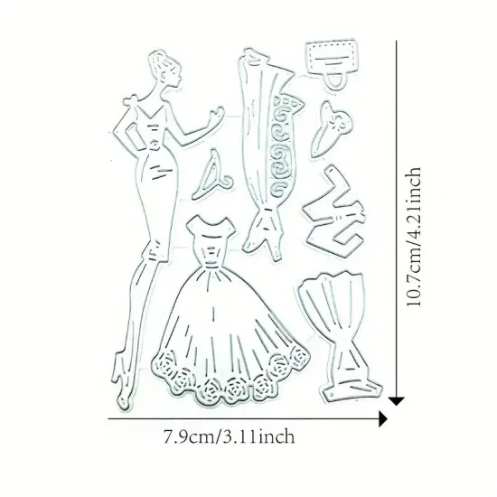 Designer Lady Of Fashion Metal Cutting Dies 8 Piece Set {2}