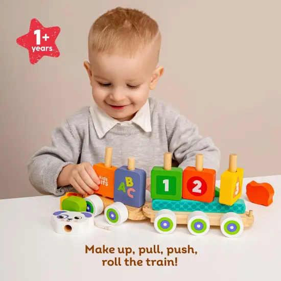 Kids Hits Wooden Stack and Go Train: All Aboard the Fun Learning Journey! {2}