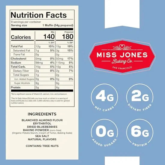 Miss Jones Baking&reg; Keto Blueberry Muffin Mix {4}