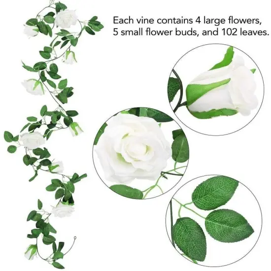 Garland Wall Artificial Hanging Rose Flowers Vine {4}
