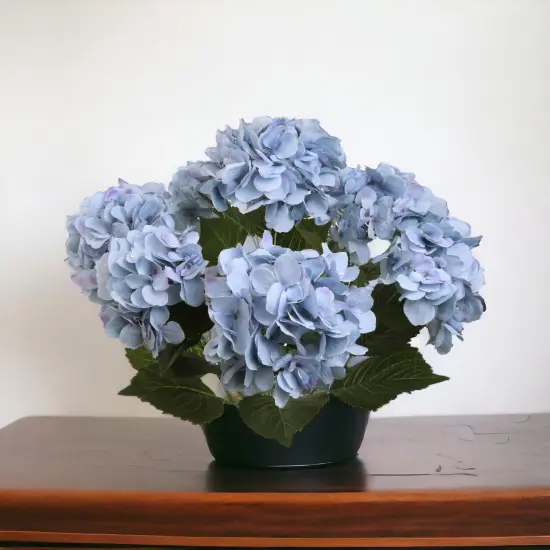 6-Pack: Blue Hydrangea Bush with 7 Silk Flowers & Leaves by Floral Home Artificial Flowers {3}