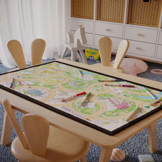 Circus Theme Fair Kid's Coloring Poster Washable Rug Playroom Decor Birthday Theme Gift For Kids Gift For Toddler Preschool Kindergarten {1}