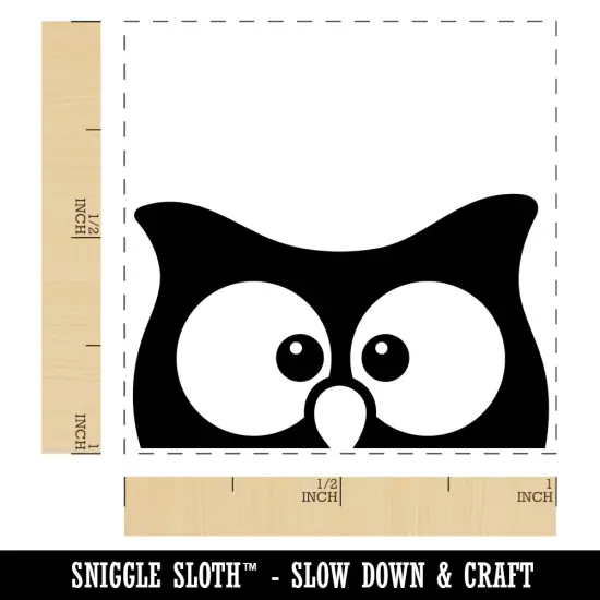 Peeking Owl Self-Inking Rubber Stamp Ink Stamper Yellow {1}
