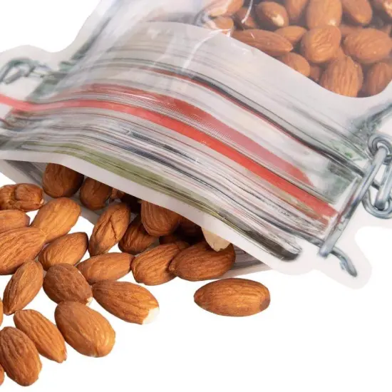 20 Pieces Mason Jar Zipper Bags, Reusable Storage Bags Mason Bottle Shape Storage Bags Portable Mason Jar Stand-Up Leakproof Food Saver Bags For Home Kitchen {5}