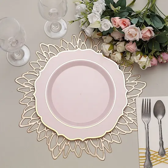 10.5" Disposable Plastic Plates Scalloped Rim {5}