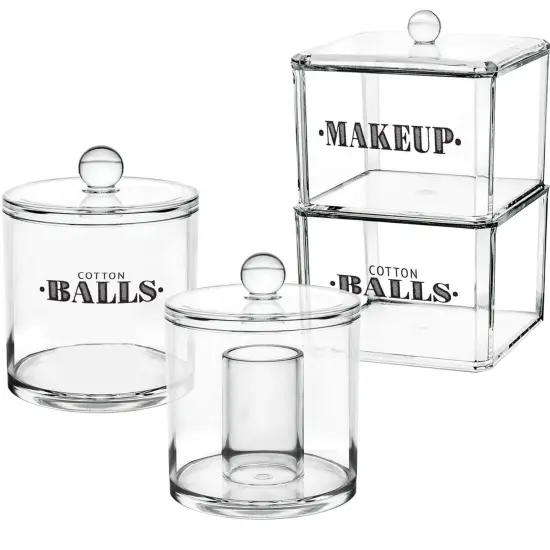 72 Pieces Farmhouse Bathroom Beauty Organization Labels -72 Bathroom & Makeup Organization Preprinted Sticker. Water Resistant, Canister Labels. Jar Decals Bath Storage ( Bathroom) {1}