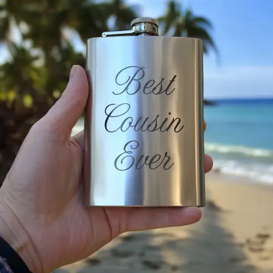 8oz Best Cousin Ever Stainless Steel Flask {2}