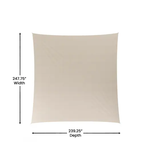 Merrick Lane Pindo Sun Sail with Nylon Anchor Ropes Sand {3}