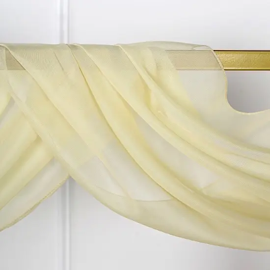 18 feet Sheer Organza CURTAIN Panel BACKDROP Drape Champagne {1}