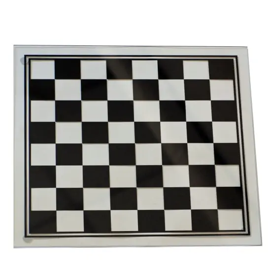 WE Games Black and Clear Glass Chess Set, 13.75 in. Board, 3 in. King {4}