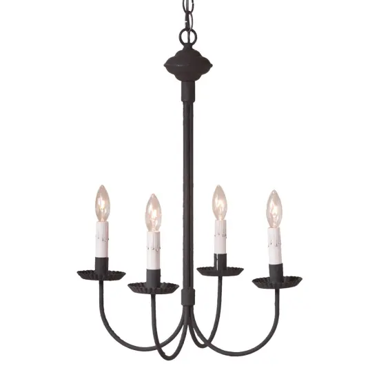 Irvin's Country Tinware 4-Arm Grandview Chandelier with Gray Sleeves {1}