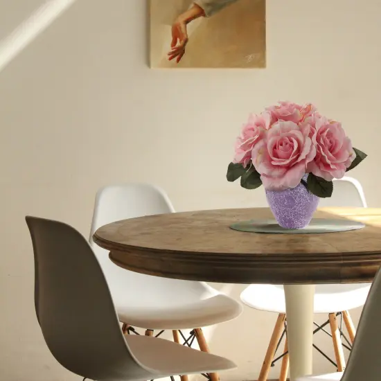 12-Pack: Pink Rose Bouquet with 6 Silk Flowers & Foliage, Floral Home by Artificial Flowers {4}