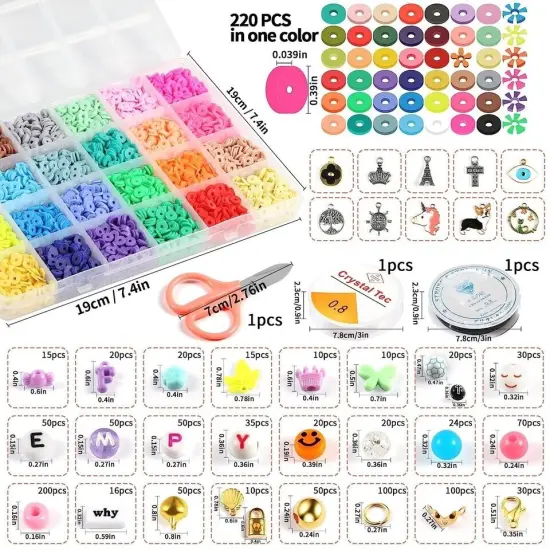 2000 Pcs Clay Flat Beads {2}