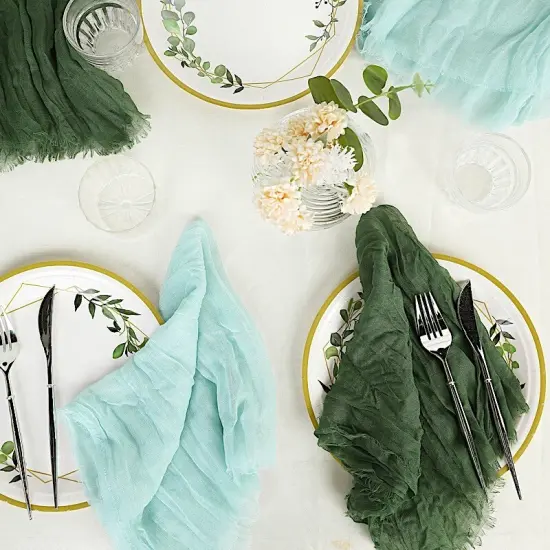 10 Cheesecloth Gauze Cotton Dinner Table Napkins Blue {6}