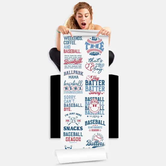 Baseball Direct-to-Film DTF Transfer Gang Sheets - 22x60 {2}