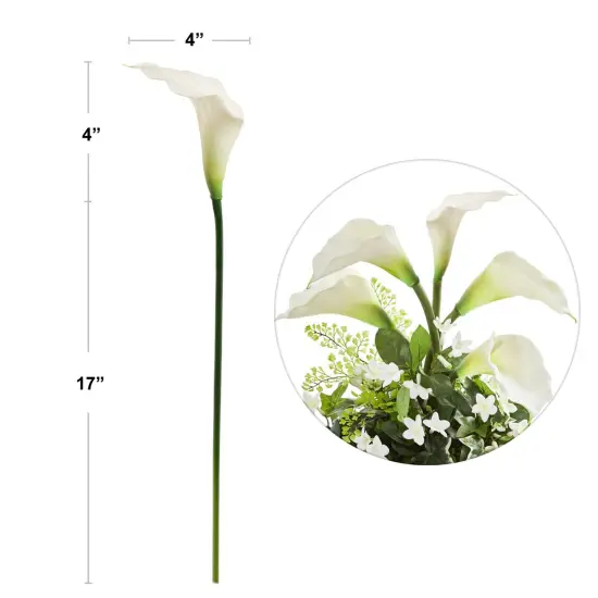 20" Cream Calla Lily Stem - 24-Pack, Real Touch Blooms, Elegant Floral D&eacute;cor, Perfect for Arrangements, Events & Home - Ideal for All Seasons, Floral Home by Artificial Flowers {3}