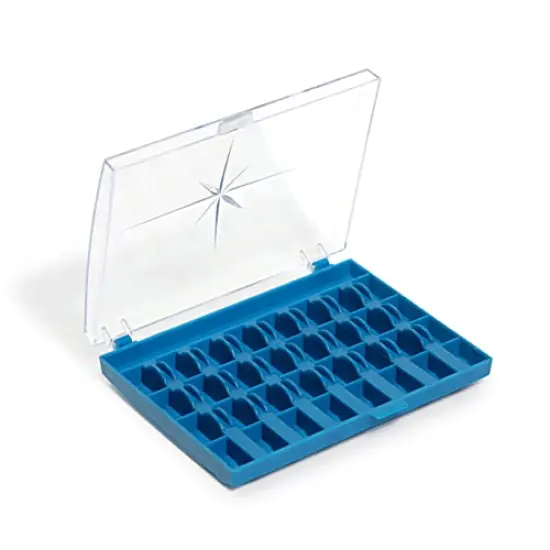 Storage, Holds 32 (Included) Bobbin Box, Blue {1}