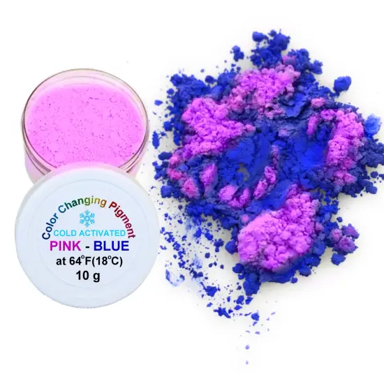 Color Changing Powder Pigment Thermochromic Temperature Heat Sensitive Pink blue 64&deg;f {1}