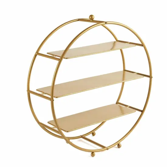 21-Inch 3 Tier Metal Wheel Dessert Display Stand Black {2}