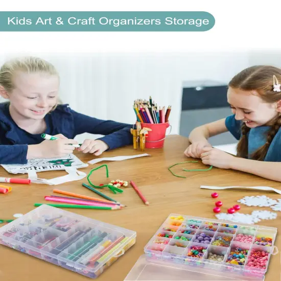 2 Pieces Bead Organizer3600 Tackle Box Organizer Clear Organizer Box 36 Grids Plastic Craft Organizer Jewelry Sewing Storage Box with Dividers {3}