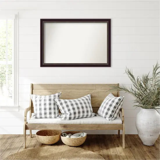 Signore Bronze Non-Beveled Custom Framed Bathroom Vanity Wall Mirror {1}