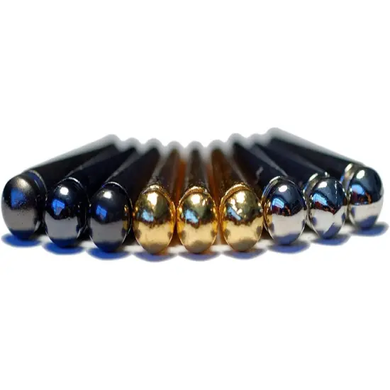 WE Games Premium Easy Grip Cribbage Pegs with a Tapered Design & Velvet Pouch - Set of 9 (3 Brass, 3 Chrome, 3 Black) {4}