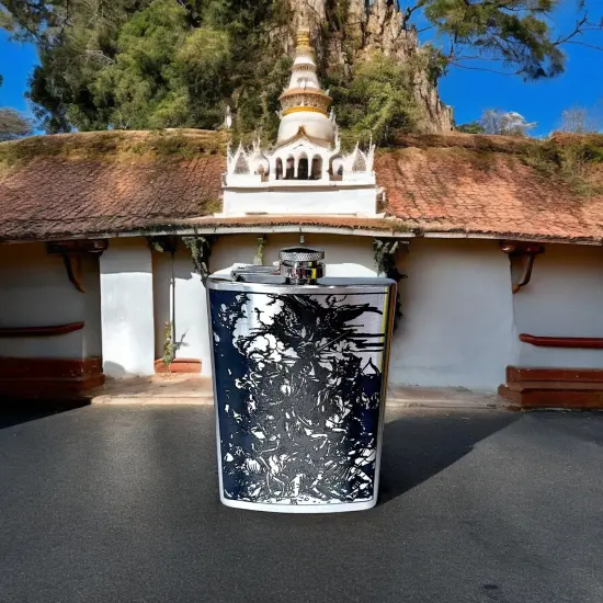 8oz 4 Horsemen Stainless Steel Flask {6}