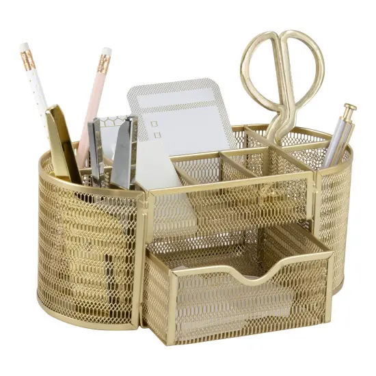 Gold Desk Organizers and Accessories - Gold Desk Accessories for Women Office - Desk Organizer Gold Office Desk Accessories - Office Supplies Gold Storage Small Desk Organizers and Accessories Gold {2}