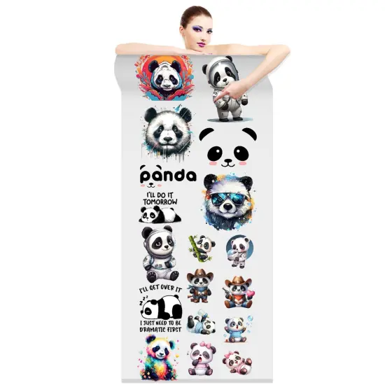 Cute Panda Vibes Direct-to-Film Transfer Gang Sheets - 22x60 {2}